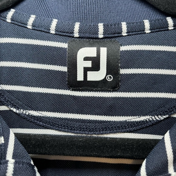 FootJoy FJ - Men's Black Striped Casual Basic Outdoor Polo Shirt in Size L - Picture 5 of 12